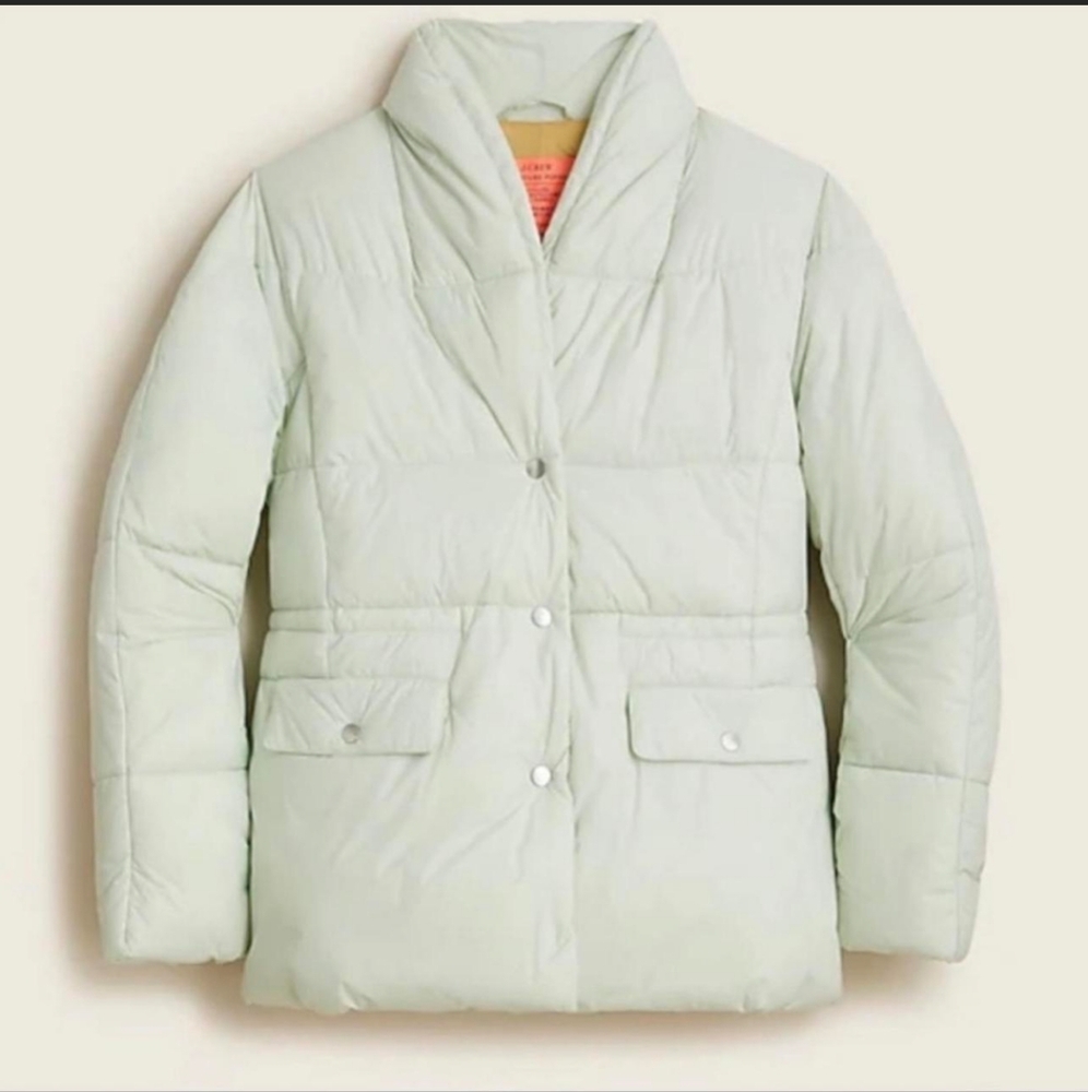 J. Crew Alps Puffer Jacket With PrimaLoft Mint Green Size S